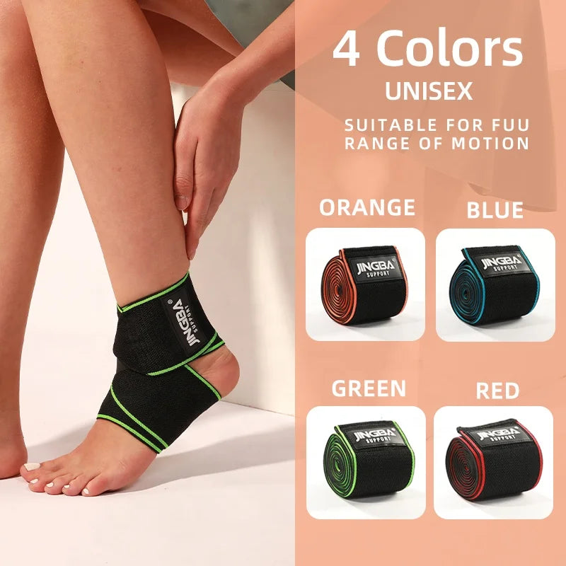 JINGBA Adjustable Durable Sports Compression Ankle Support Wrap Brace Breathable Minor Sprains Ankle Sleeve Low MOQ