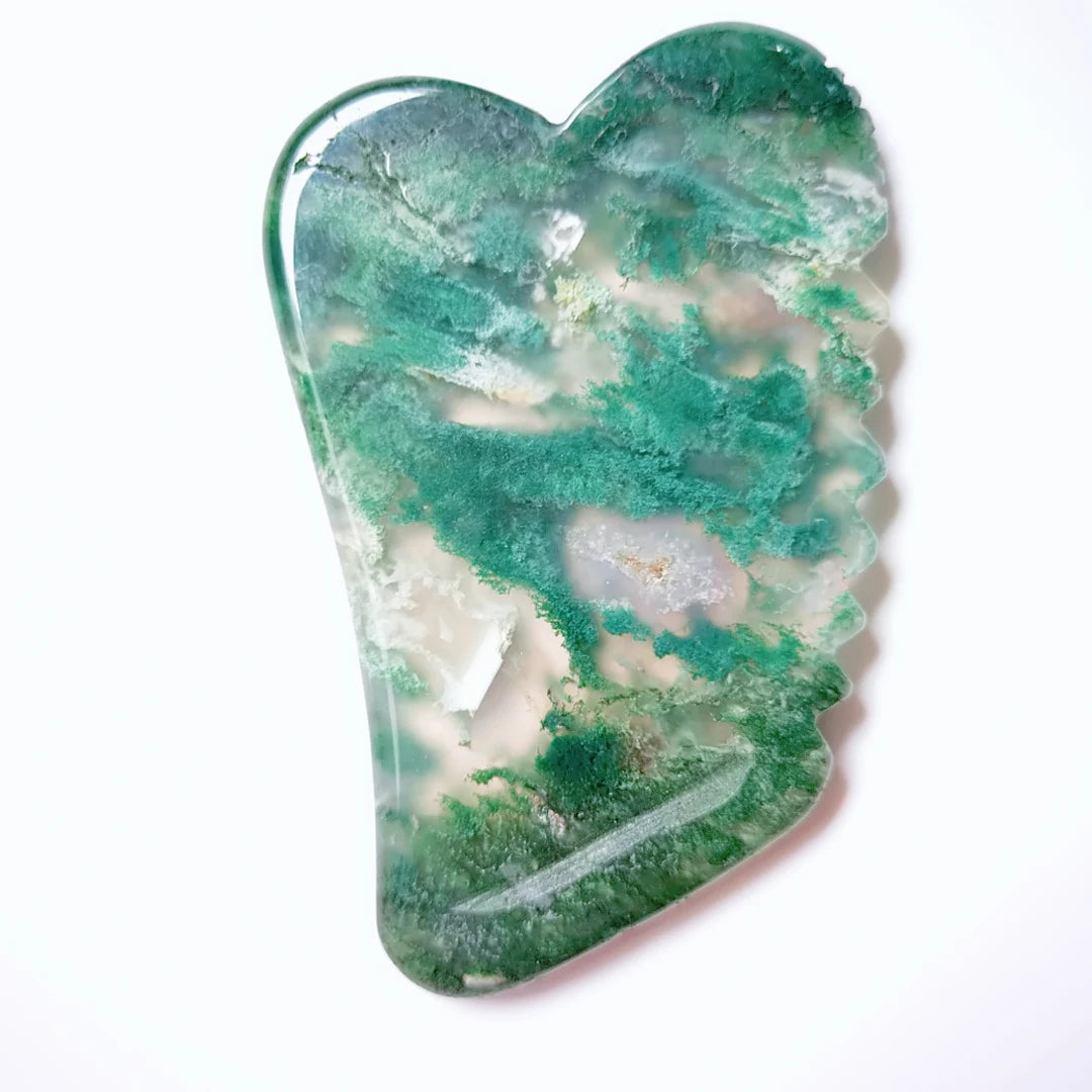 DIY Fast air Shipping Beauty Personal Care Moss Agate Square Shape gua sha set with Spiky