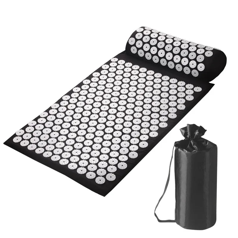 Portable Acupressure Mat with Cushion for Body Neck Head Arm Waist Leg Hand & Foot Comes with Carry Bag for Breast Application