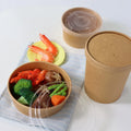 Salad Bowl to Go Disposable Kraft Paper Bowl with Lid for Hot Food