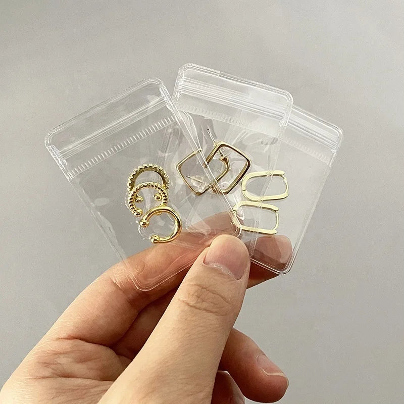 100pcs Transparent PVC Zipper Lock Anti-Discoloration Bag Custom Thick Soft Plastic for Clear Jewelry Packaging & Printing