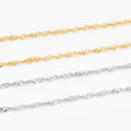Dina Factory Stainless Steel Twist Chain 18K Gold Waterproof Tiny Chain DIY Jewelry Making Accessories Necklace Singapore Chain