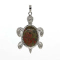 HZ Hot Sale Custom Sterling Silver Opal Pendant Necklace Charm Unakite Healing Crystal Pendant Jewelry