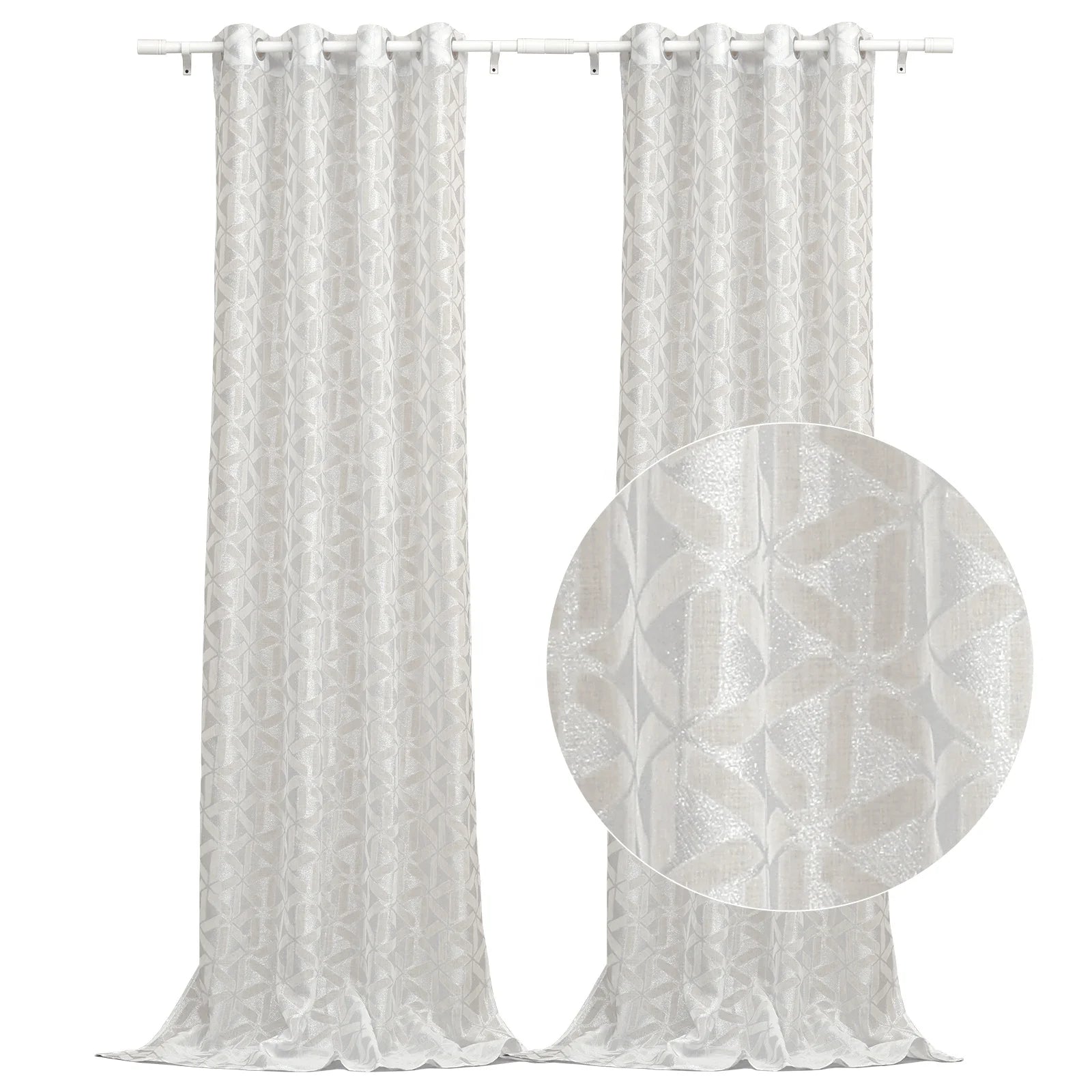 Bindi Yarn Jacquard Curtain 100% Polyester European & American Style Built-In Window Treatment for Home Decoration