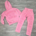 Unisex Custom Printed Tracksuit with Embroidered Patches Breathable Jogger Flared Sweatpants and Hoodie Set for Men