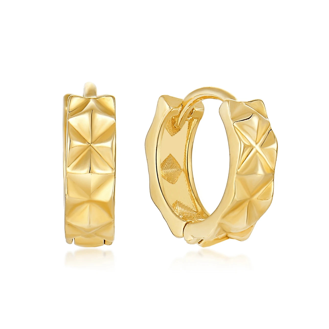 QX Custom OEM Unique Fine Jewelry Vintage Luxury 925 Sterling Silver 18K Gold Plated Hoop & Huggie CC Round Earrings Women
