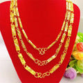 Dubai Gold Men's  Hexagon Necklace Gold Plated Hexagonal Bamboo Alluvial Jewelry Factory Direct Sales