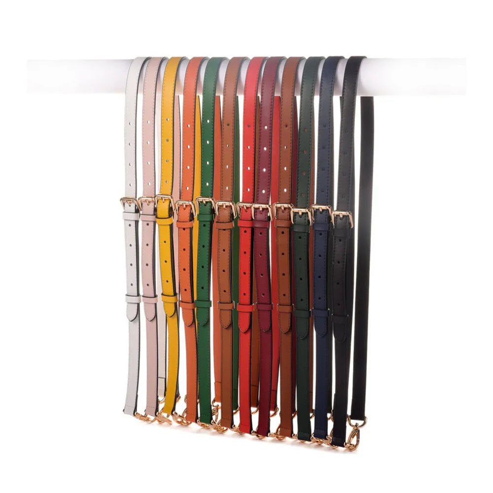 Meetee B-S574 Plain Leather Adjustable Shoulder Crossbody With Replaceable Thin Bag Strap