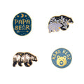 Pin Moon Bear Enamel Metal New MAMA Bear and PAPA Bear Lapel Pin Custom Alaska Glacier Black Souvenir Europe in Stock 2pcs QIHE