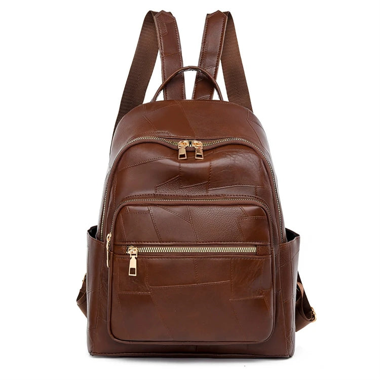 Fashion High Quality Custom Brown Designer  Luxury Ladies Mini Backpack Pu Leather