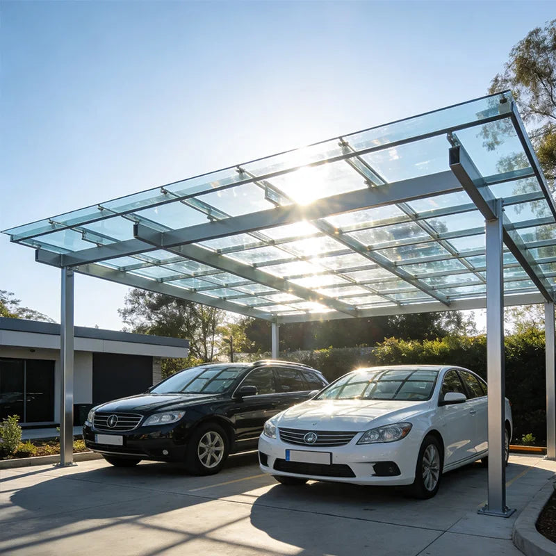 Custom Modern Design Outdoor Aluminum Garage Canpoy Metal Frame Car Carport Canopy OEM Manufacturer Patio Parking Rain Shelter