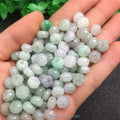 Emerald Grade a Bulk Beads Jade Trimmings Diy Jewelry Accessories Earrings Waxy Ice Pumpkin Bracelet Pendant Wholesale