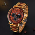 Hot Selling Luxury Stainless Steel & Wooden Band Quartz Movement Beijing Chronograph 44mm Fashion Mens Watch with Pointer Dial