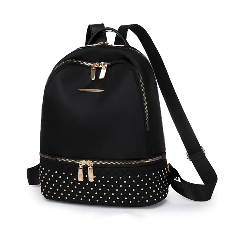 Fashion Ladies Black Custom Backpacks for Women Oxford Cloth Backpacks Outdoor Used Unisex Mochilas