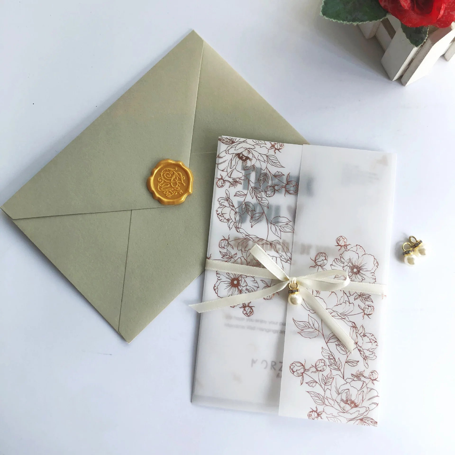 Wholesale Luxury Translucent Wrap Vellum Paper Jacket Convites De Casamento De Luxo Wedding Invitation Card for Envelopes