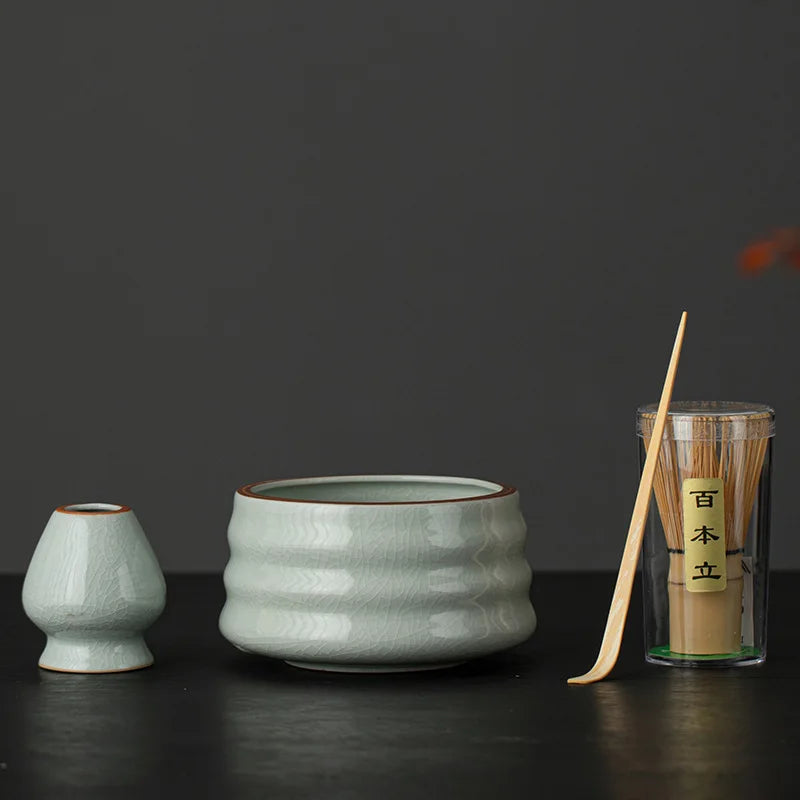 Milk White Custom Chawan Black Handmade Japanese Set Ceramic Matcha Bowl