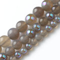 Semi-precious 6/8/10MM Grey Agates Labradorite Round Loose Beads For DIY Jewelry Making Bracelet