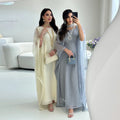 Oversize Loose Dubai Ladies Dot Print Elegant Long Dress Modest Islamic Batwing Sleeve Cardigan Women Luxury Casual Abaya Dress