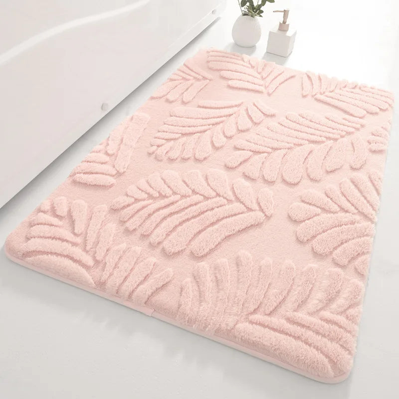 Factory Custom Indoor Use Bathrooms  Modern Plaid Design Strong Water Absorbing Skid Resistant Bath Rug Mat