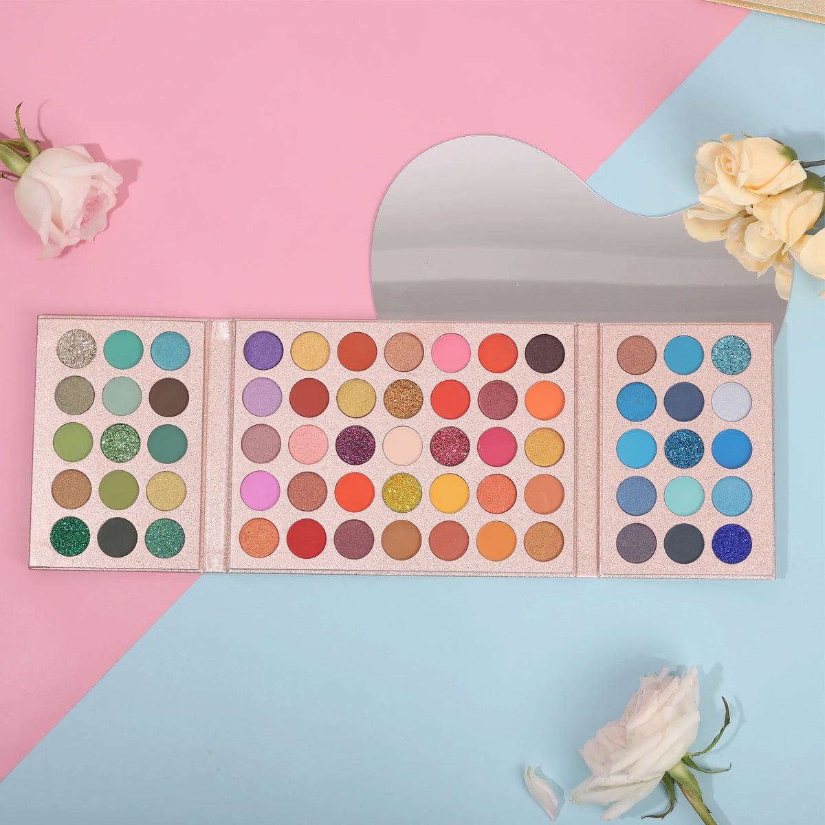 65 Matte Shimmer Eyeshadow Palette with Earth Colors for Dark Light or Fair Skin Tones MegaBDM