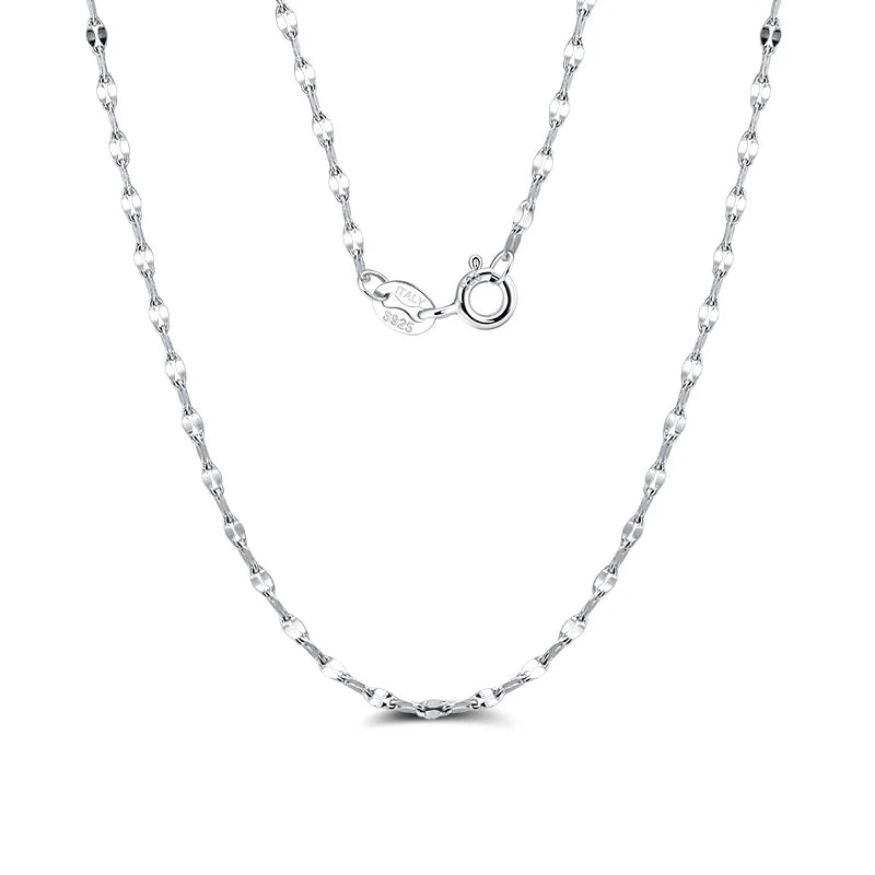 RINNTIN SC26 Chain Jewelry 925 Sterling Silver 2.3mm Twist Flake Chain Necklace for Women