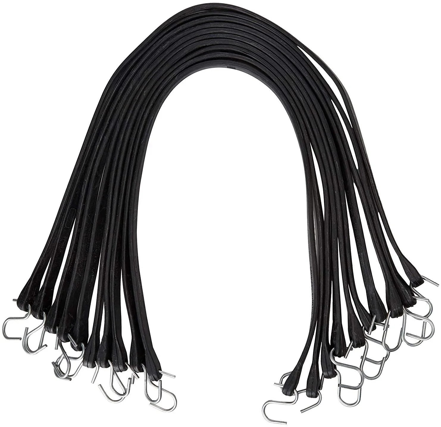 Hotsale China Factory 21'' EPDM Rubber Tarp Bungee Straps Heavy Duty Rubber Tie Down Bungee Cords With S Hook for Securing Tarps