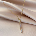 2021 New Arrival Exquisite Stainless Steel Shell Bar Necklace 18K Gold Plated Bar Pendant Necklace for Women