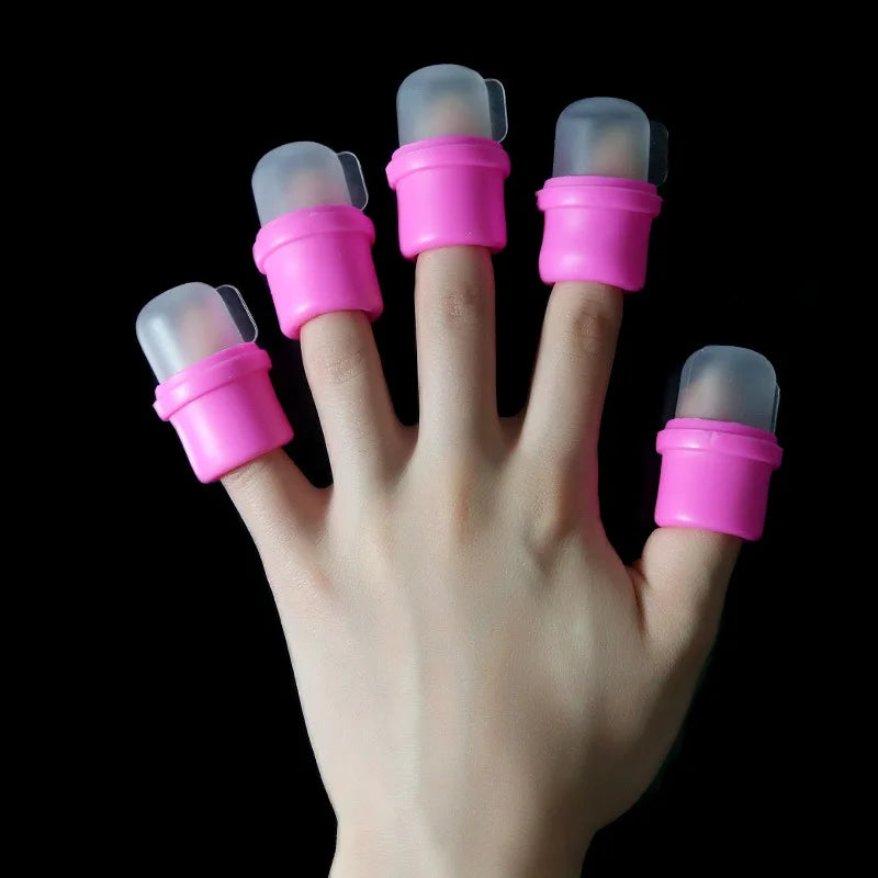 G33 SAFENG 10pcs Nail Soaker Cap Acrylic Nail Remover Gel Polish Nail Off Remover Cleaner Wrap Clip Cap