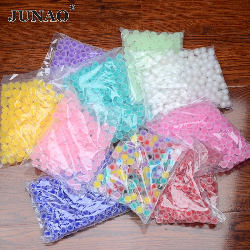 JUNAO Top Quality 16mm Round Blue Loose Pearl Beads DIY Earrings Necklace Matte Jelly Pearls