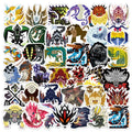50Pcs Game Monster Hunter Decorative Stickers for Girl Kids Suitcase Laptop Bike Guitar Water Bottle Skateboard Vinyl PVC Decals