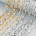 C169 1m/Lot DIY Chain Nickel-Free 18K Gold Rhodium Plated Copper Charm Jewelry Bracelet Necklace Making Pass REACH