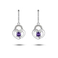 New Arrival Women's Luxury Elegant Earrings Drop Hoop Jewelry Inlay Zircon Teardrop Crystal Pendant Earrings