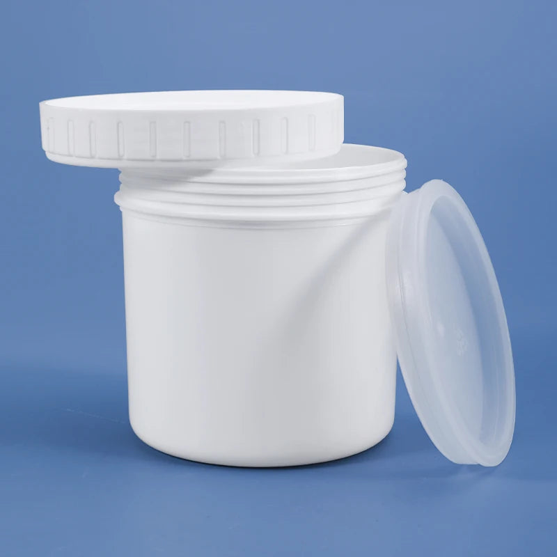 Factory Hot Sale Plastic HDPE Food Container Empty Canister Screw Lid Black White Jar for Candy Cookie Sugar Chocolate Snack
