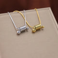 Charms Snake Bone Chain Choker Necklaces 316L Stainless Steel Gold Color Ball Bead Spiral Spring Pendant Necklace