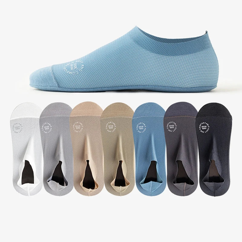 Wholesale Summer Thin Breathable Ice Silk Socks Cotton Invisible No Show Loafer Socks for Men