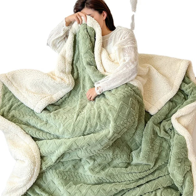 Modern Style Coral Velvet Blankets Winter Soft and Thick Cover for Sofa and Bed Factory Wholesale