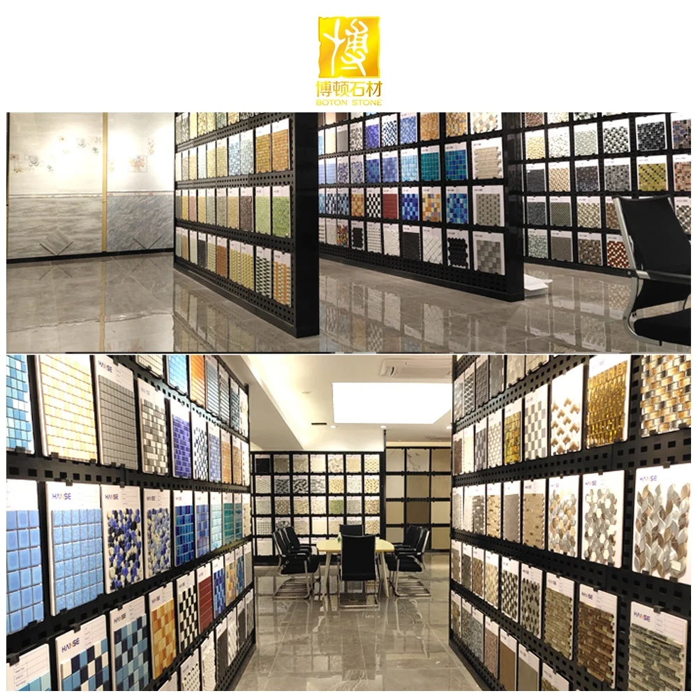 BOTON STONE Wholesale Mosaic Swimming Pool Square Ceramic Bathroom Mosaic Glass Wall Tile