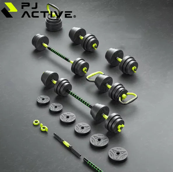 PINJIAN Fitness Equipment Lifting Free Weights Cement Exercise Kettlebell Dummbell Grip Colored Barbell Set Ajustable Dumbbell