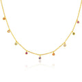 POLIVA 925 Sterling Silver Circle Choker Necklace Rhodium and Gold Plated with Zircon Gemstone for Weddings or Gifts