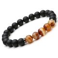 Black Matte Onyx Agate Beads Stretch Bracelets Protection Set for Women Men Chakra Healing Yoga Exquisite Couples Gift