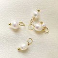 eManco Stainless Steel Fresh Water Pearls Pendant Charm for DIY Necklace Earrings Jewelry Making