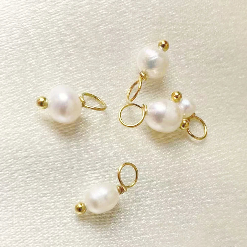 eManco Stainless Steel Fresh Water Pearls Pendant Charm for DIY Necklace Earrings Jewelry Making