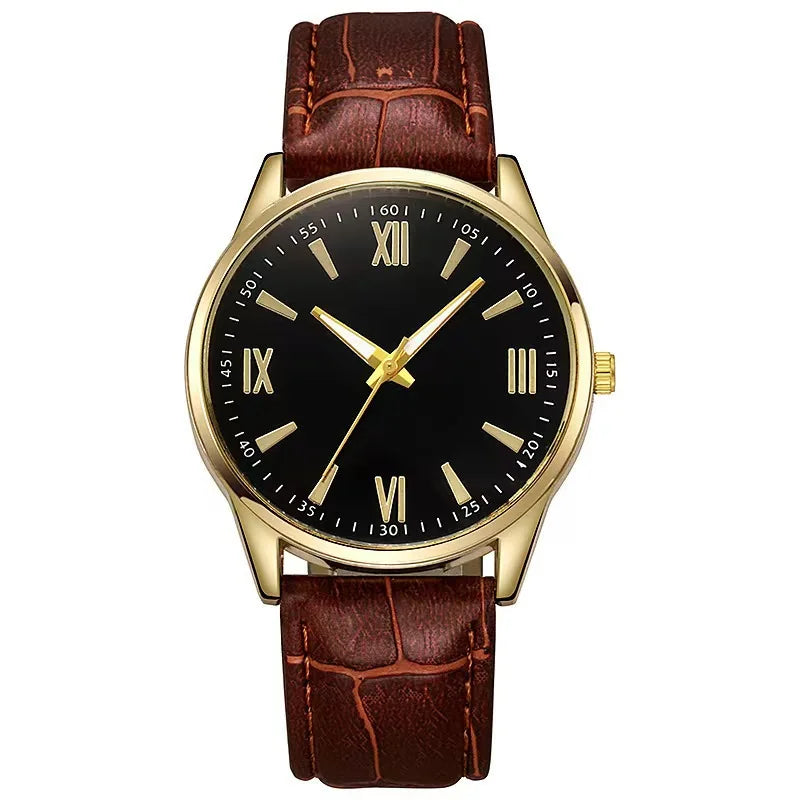 Fenyi Wholesale New Hot Sale Fashion Cheap Simple Business Casual Imitation Leather Alloy Glass Pointer Quartz Watch for Men