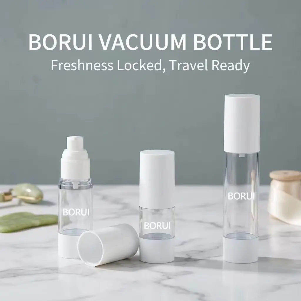 BORUI Elegant Beauty 15ml-120ml Airless Pump Spray Lotion Bottles for Skin Care Serum Shampoo & Face Mask