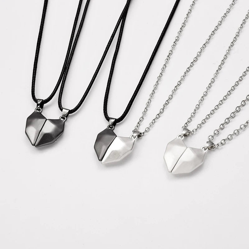 RisingMoon Fashion Jewelry Matching Friendship Long Chain Pendant Love Heart Couple Necklace