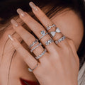 New Trendy 5A+ Zircon Rings Hypoallergenic Custom Size Engagement Jewelry Genuine 925 Sterling Silver Rings for Women