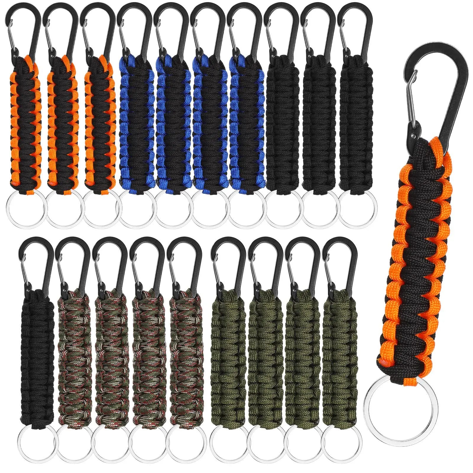 KongBo 4mm Paracord Keychain With Carabiner Manufacturer Charm Keychain 550lb & 350lb Wholesale Supplies for Camping & Hiking