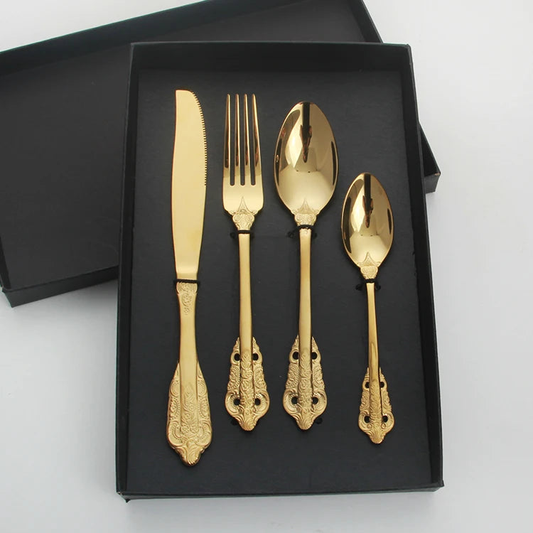 2023 Luxury Cutlery Set Flatware Set Stainless Steel Fork and Spoon Set