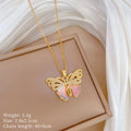 Collar De Acero Inoxidable Tarnish Free 18k Gold Plated Stainless Steel Necklace Butterfly Diamond Gorgeous Diamond Necklace