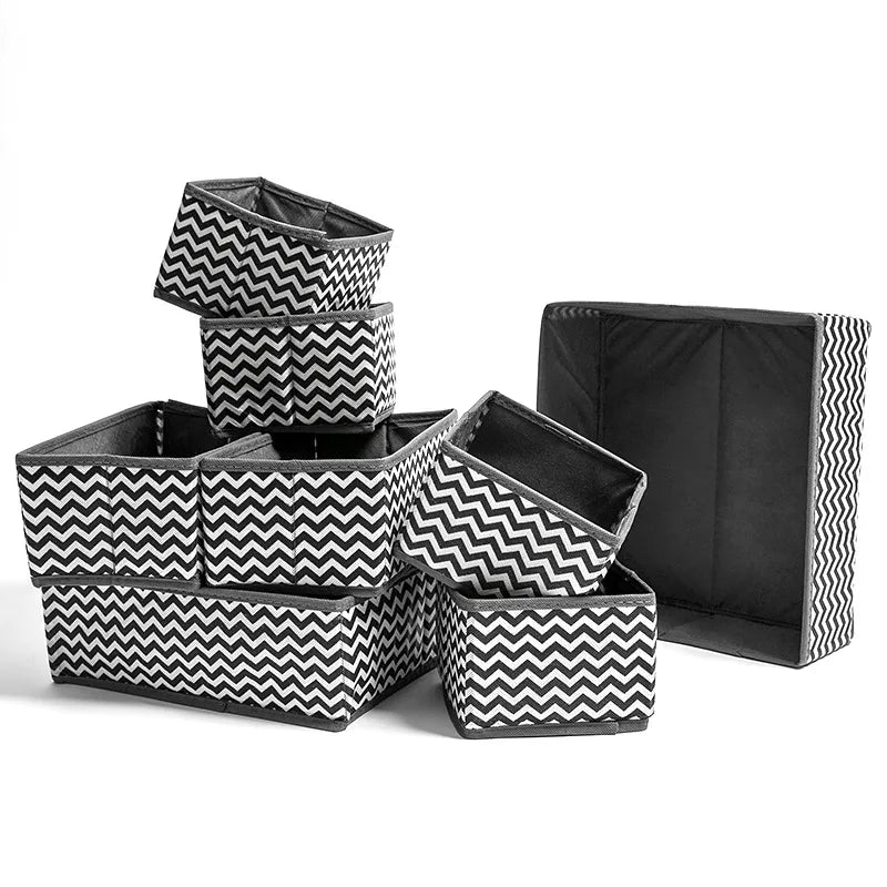Drawer Underwear Organizers Storage Box Foldable Closet Dresser Drawers Divider Organizer Fabric Cloth Basket Bins for Sock Bras